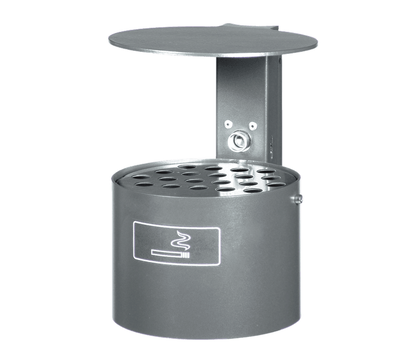 Cendrier extérieur 4L Ø200mm avec cache-pluie – mur ou poteau