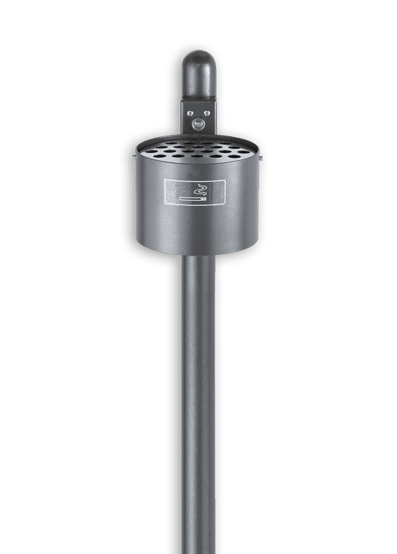 Asbak - 4L - Ø 200 mm - Regenkap - Muur of Paal