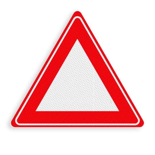 Driehoek sticker RVV B06 voor verkeersbord - zonder interieur