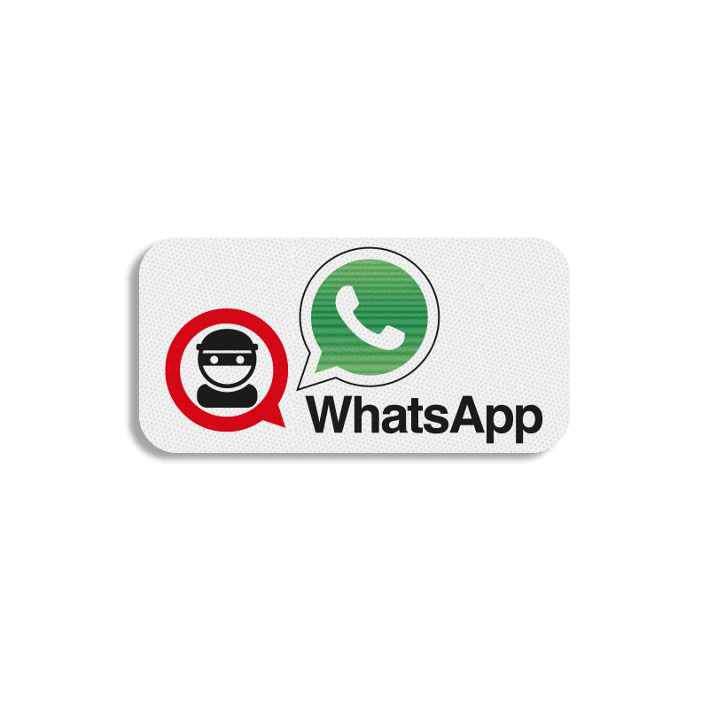 Bordsticker - WhatsApp 200x100mm - aanvulling op - L209 buurtpreventieborden