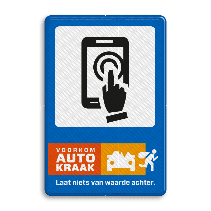 Campagnebord reflecterend - VOORKOM AUTOKRAAK - 007 Tablet - icon