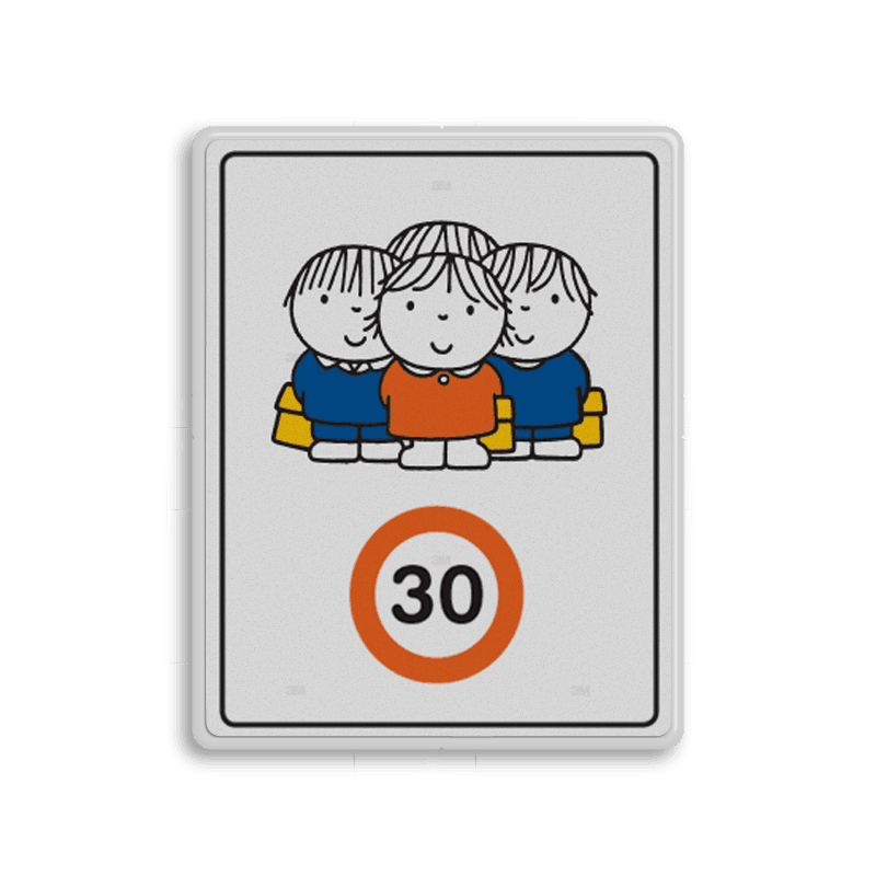 Attentiebord Dick Bruna snelheid - groepje kinderen - LV.AB.J1