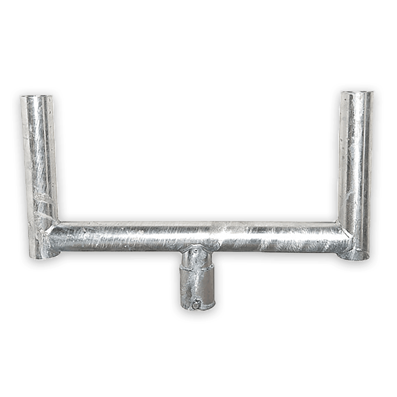 Support double Ø76mm en acier pour 2 miroirs de circulation