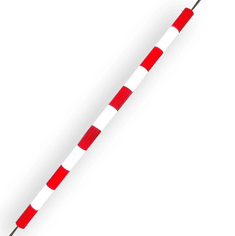 Poteau de guidage suspendu réfléchissant Ø 80 mm avec supports