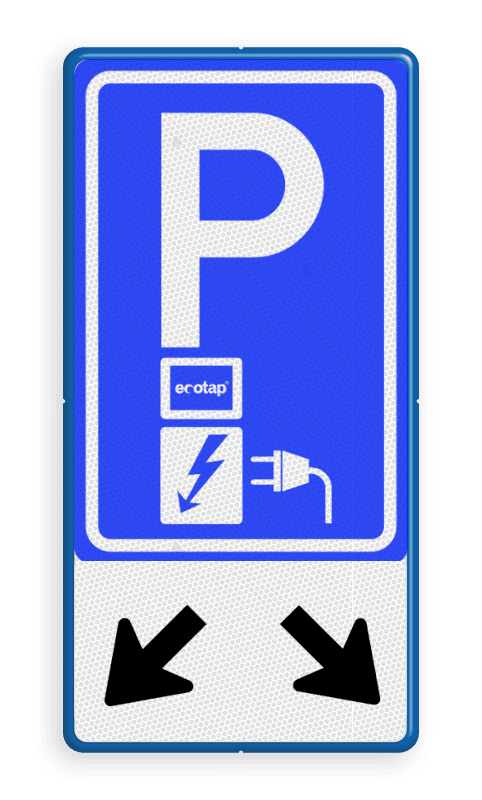 Verkeersbord RVV E08o - oplaadpunt + pijlen - Ecotap - BE04b