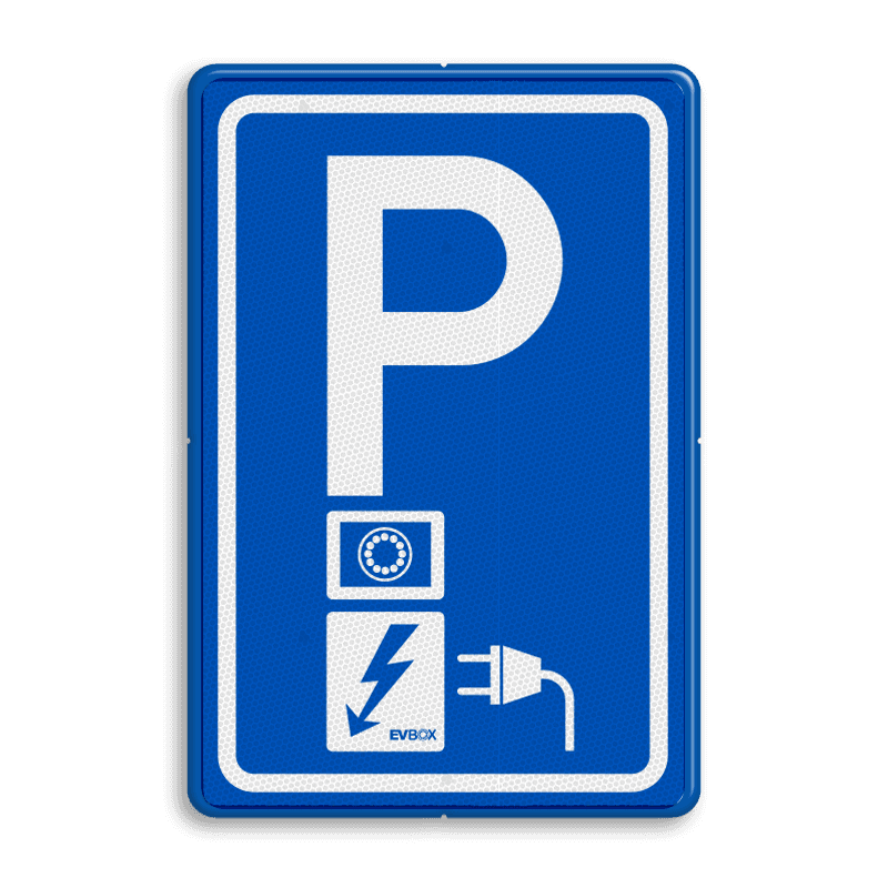 Parkeerbord RVV E08o - oplaadpunt - ontwerp EV-Box