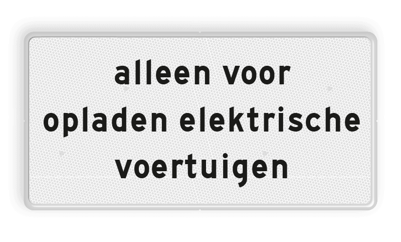 Verkeersbord RVV OB20 - Onderbord - alleen voor opladen elektrische voertuigen