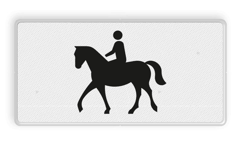 Verkeersbord RVV OB01 geldt alleen voor ruiter te paard - reflecterend