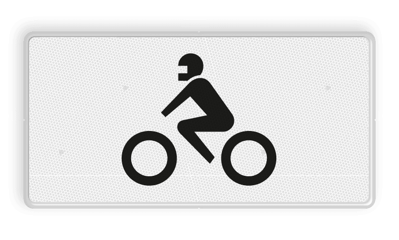 Verkeersbord RVV OB06 - Onderbord - Geldt alleen voor motoren