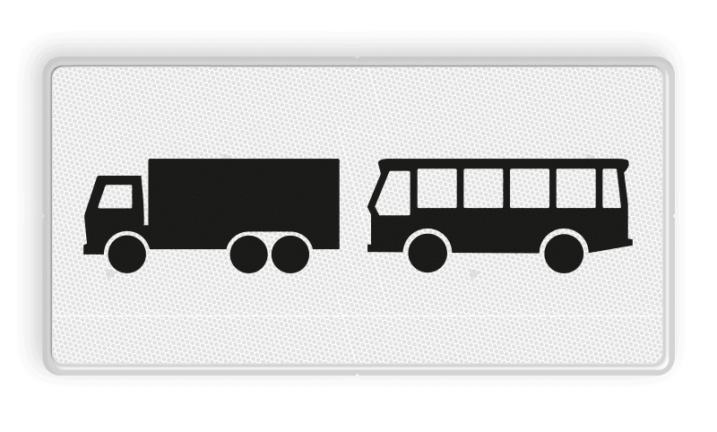 Verkeersbord RVV OB13 - Onderbord - Geldt alleen voor vrachtauto's en bussen