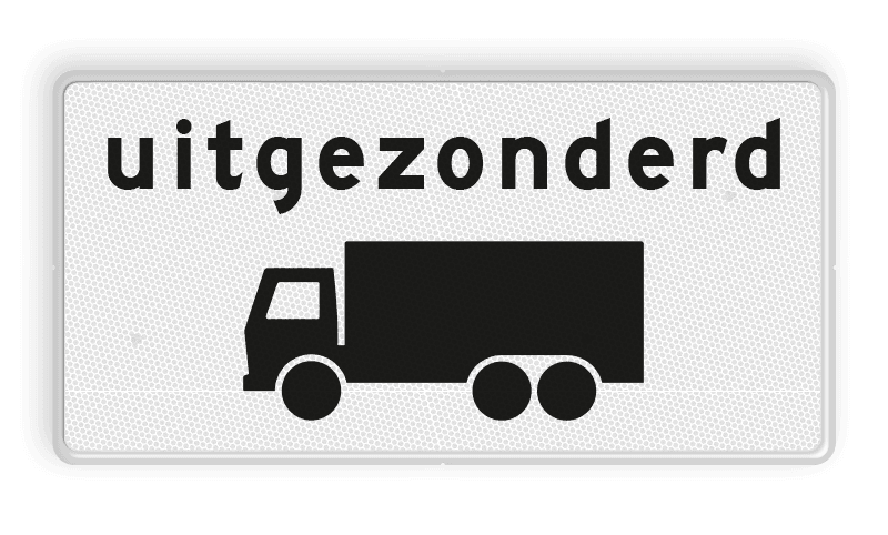 Verkeersbord RVV OB61 - Onderbord - Uitgezonderd vrachtauto's