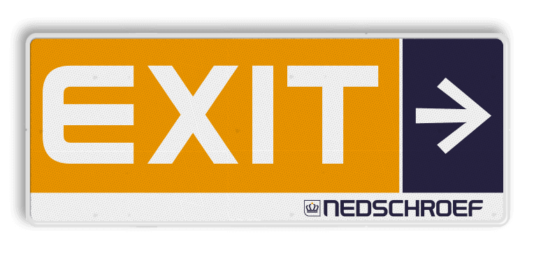 Informatiebord rechthoek 3:1 reflecterend + Nedschroef - EXIT