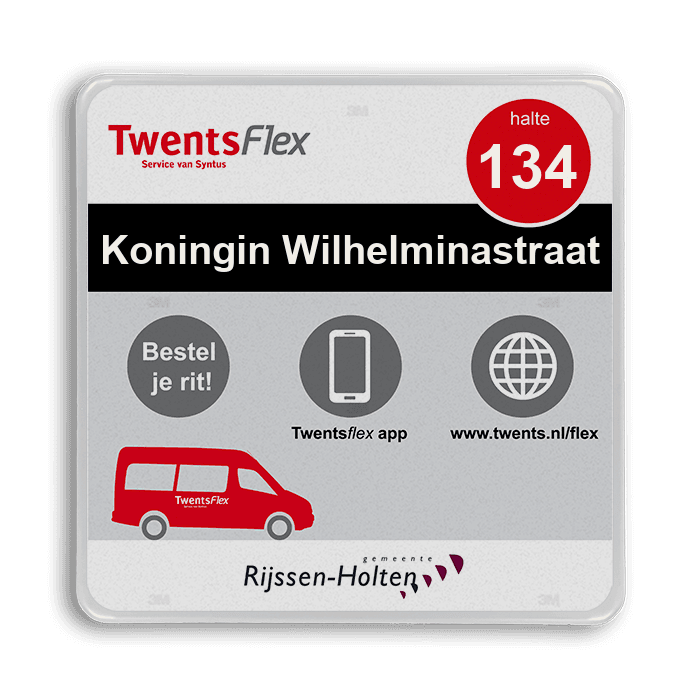 Bushalte bord vierkant met eigen ontwerp - reflecterend
