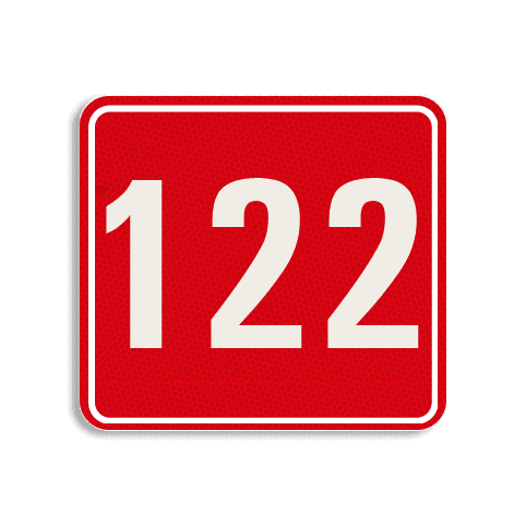 Plaque numéro de maison rouge-blanc 119 x 109 mm