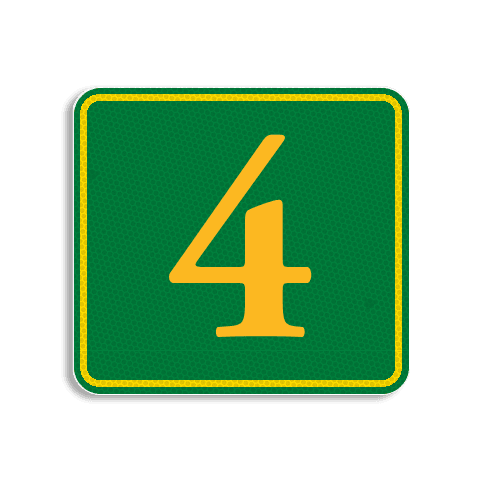 Plaque numéro de maison vert-jaune 119 x 109 mm