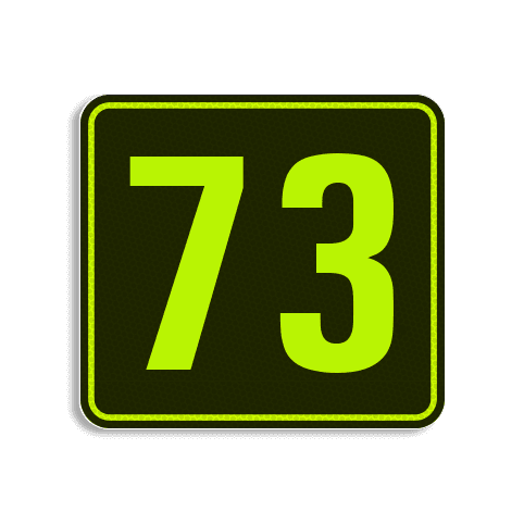 Plaque numéro de maison jaune-noir fluo 119 x 109 mm