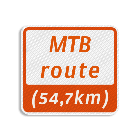 Mountainbikeroutebord 119x109mm met tekst - klasse 3