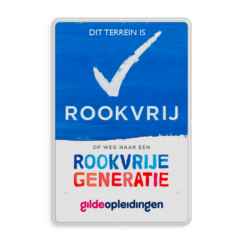 Rookvrij terrein - Informatiebord - Op weg naar een Rookvrije generatie - met eigen logo