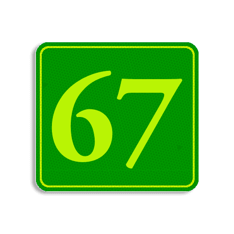 Plaque numéro de maison jaune-vert fluo 119 x 109 mm