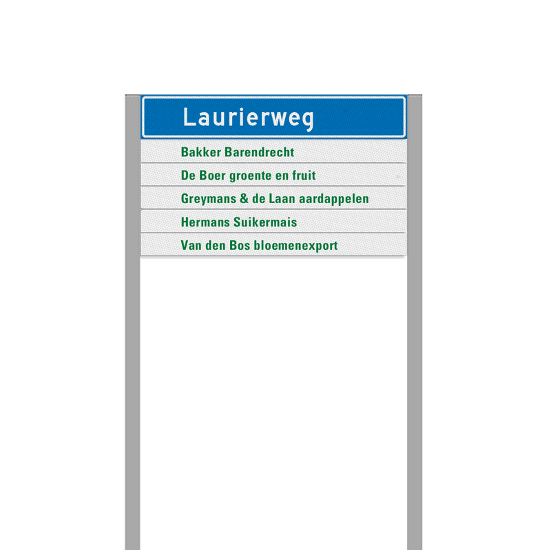 Industrieverwijzing TS10 aluminium - 1 straatnaam - 1200mm breed