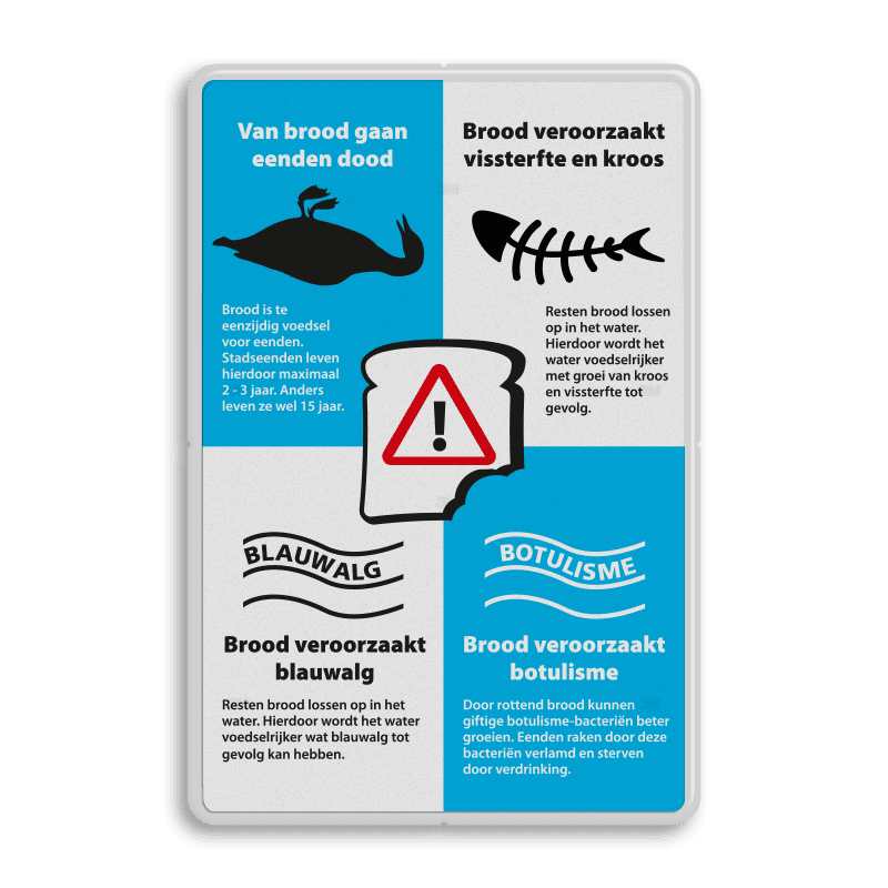 Informatiebord - Van brood gaan eenden dood - Model 03 - Vissen