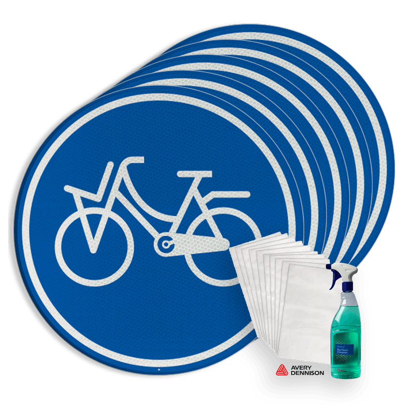 Stadskit 5 stuks Cortina fietspad - Ø600mm - Vol reflecterend en vlak uitgevoerd + 1 ltr SurfaceCleaner