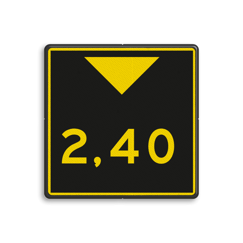 Scheepvaartbord BPR G.5.2 - Aanduiding hoogte geel/zwart