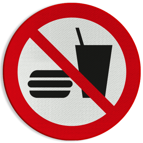 Autocollant ou panneau - P022 - Interdiction de manger ou de boire