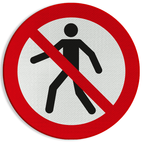 Verbodsbord P004 - Verboden voor voetgangers