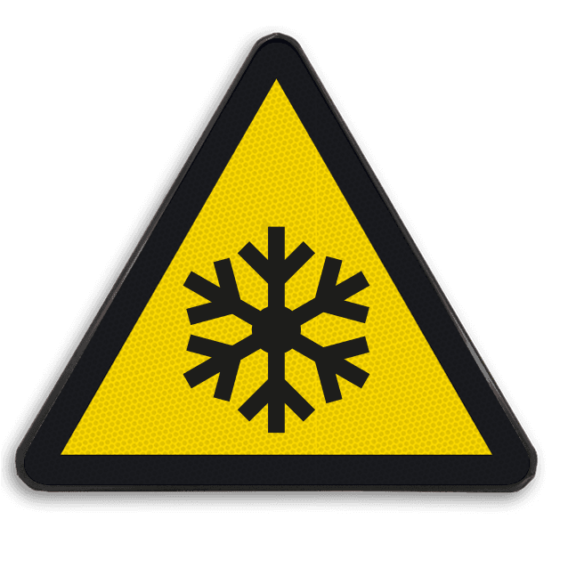 Veiligheidspictogram W010 - Gevaar voor lage temperatuur - reflecterend