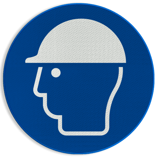 Autocollant ou panneau - M014 - Casque de protection obligatoire