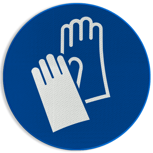Veiligheidspictogram M009 - Veiligheidshandschoenen verplicht - reflecterend