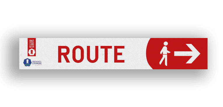 Routepaneel Aluminium verzwaard 1200x200mm + Hanzestad Hattem