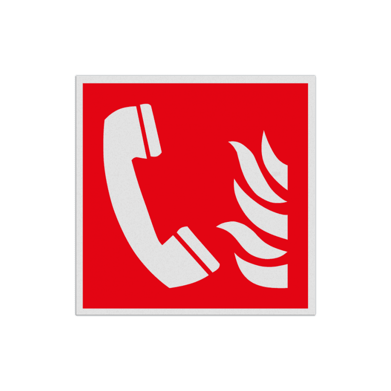 Pictogramme de sécurité F006 - Téléphone pour alarme incendie - rétroréfléchissant