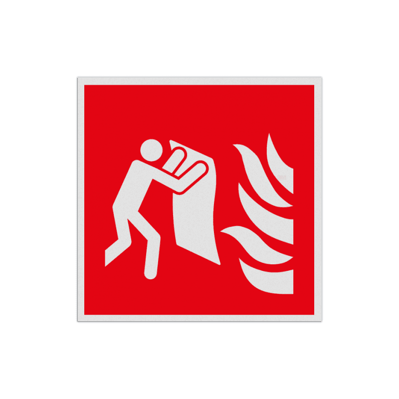 Veiligheidspictogram F016 - Brandblusdeken - reflecterend