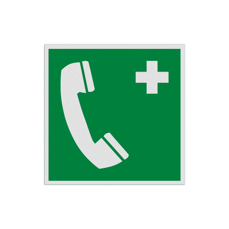 Veiligheidspictogram E004 - Noodtelefoon - reflecterend