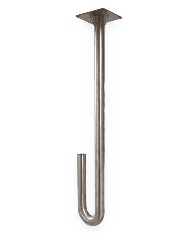 EVBOX plafondbeugel VERZWAARD RVS ø76x max. 2.500mm met schetsplaat