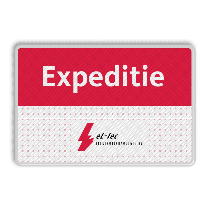 Informatiebord 3:2 - Expeditie + bedrijfslogo