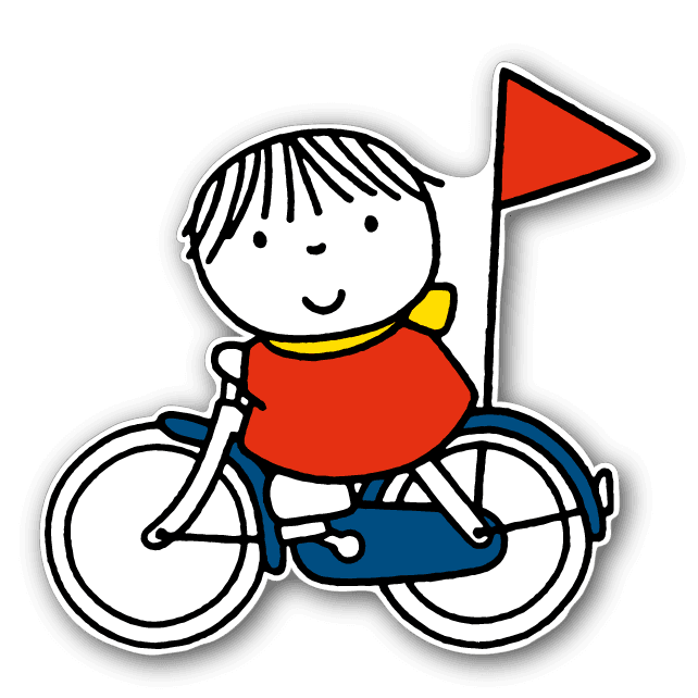 Silhouetbord Dick Bruna - joep op de fiets - LV.SB.H11