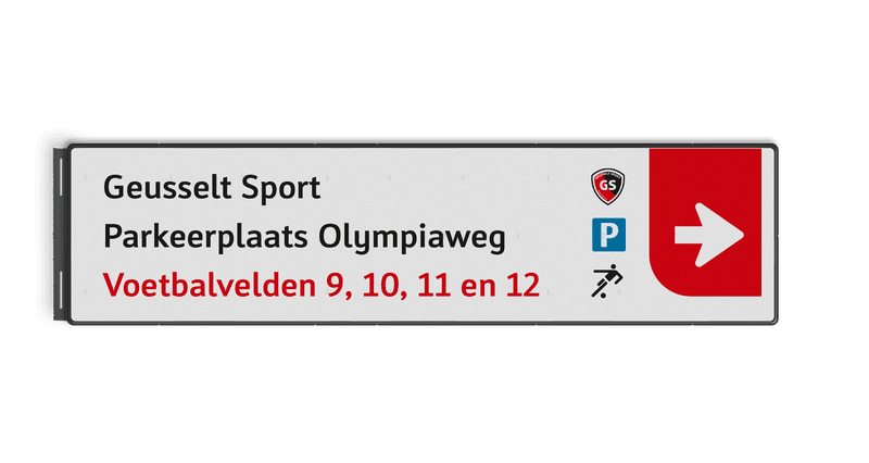 Informatiebord kokerprofiel 800x200mm reflecterend + eigen opdruk