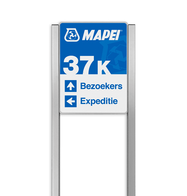 Bedrijfsnaambord reflecterend met luxe staanders - Met logo