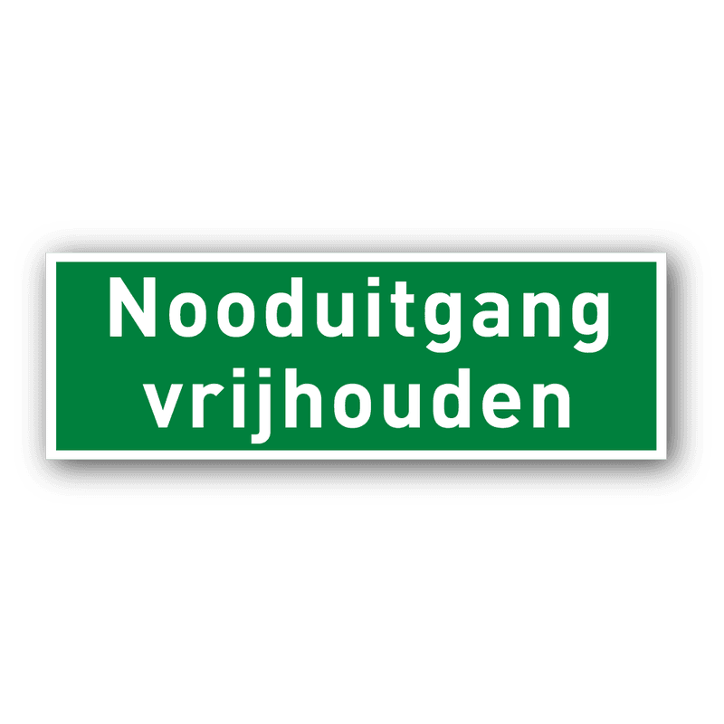 Nooduitgang bordje 500x200mm groen/wit