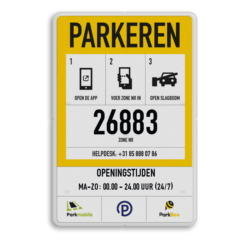 Zonebord PARKEREN - Entree - ParkBee