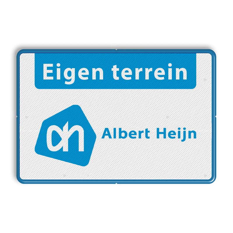 Verkeersbord eigen terrein met logo - reflecterend