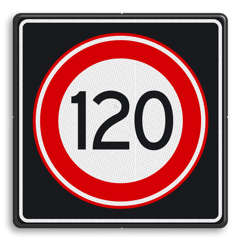 Verkeersbord RVV A01 120s - Maximum snelheid 120 km/h