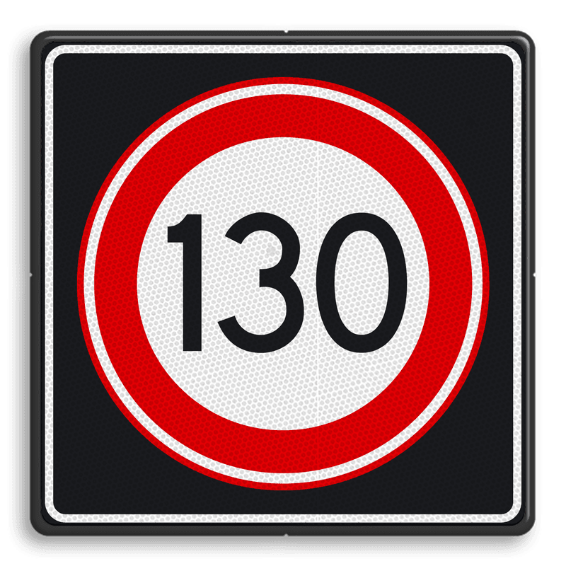 Verkeersbord RVV A01 130s - Maximum snelheid 130 km/h