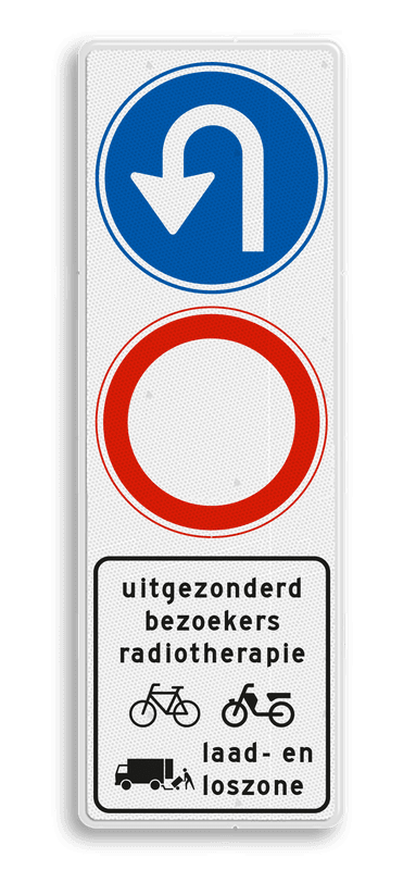 Verkeersbord D08 / C01 - Hier keren - Geen doorgaand verkeer