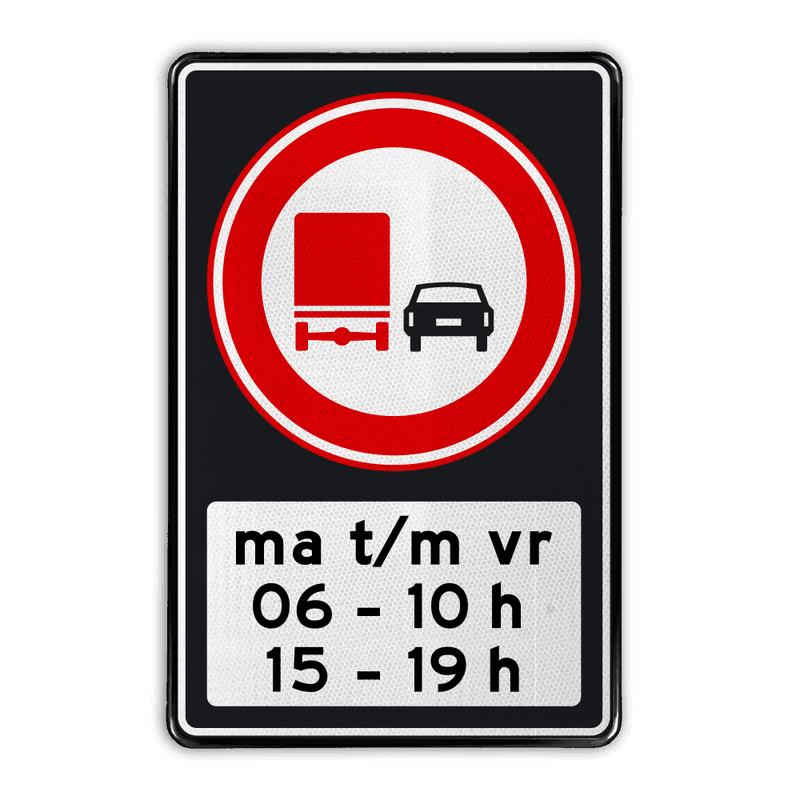Verkeersbord RVV F03 OB206p2s - Inhaalverbod vrachtauto's