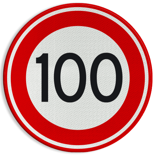 Verkeersbord RVV A01-100 - Maximum snelheid 100 km/h