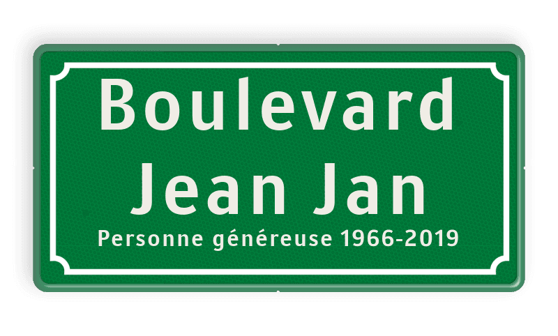Groen straatnaambord - Frans model